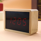 V-C113 Wooden LED display alarm clock digital despertador de madera madera reloj logo custom