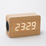 V-C118 BT Speaker Digital Wooden alarm clock Portable Home Office Bedroom Travel LED light Display